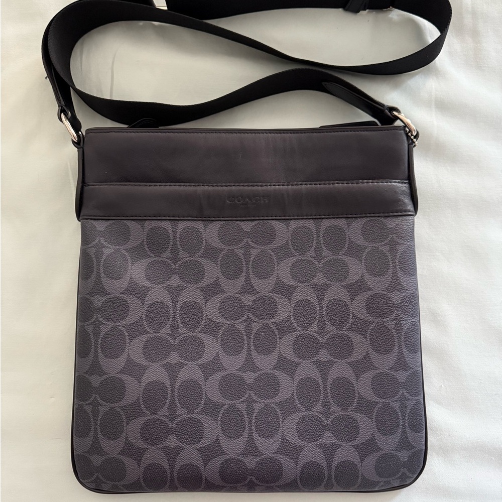 Coach Black and Blue Crossbody Bag with Signature Design